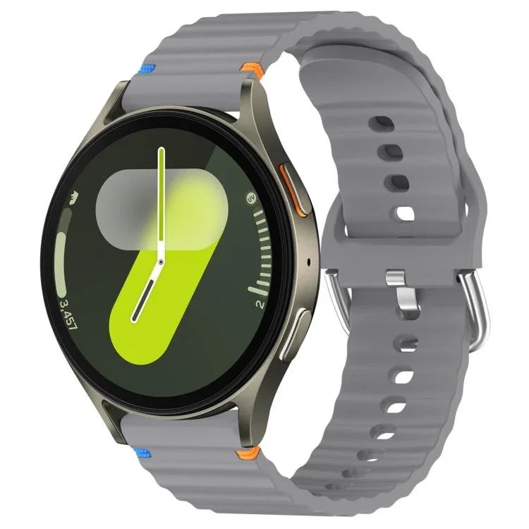 สายรัดนาฬิกาซิลิโคนลายคลื่นเย็บขนาด 20 มม. สำหรับ Samsung Galaxy Watch 7 40 / 44mm
