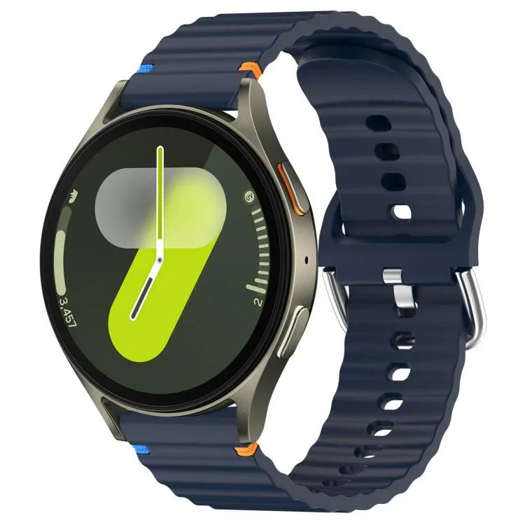 สายรัดนาฬิกาซิลิโคนลายคลื่นเย็บขนาด 20 มม. สำหรับ Samsung Galaxy Watch 7 40 / 44mm