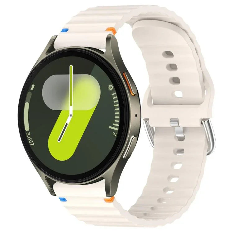 สายรัดนาฬิกาซิลิโคนลายคลื่นเย็บขนาด 20 มม. สำหรับ Samsung Galaxy Watch 7 40 / 44mm