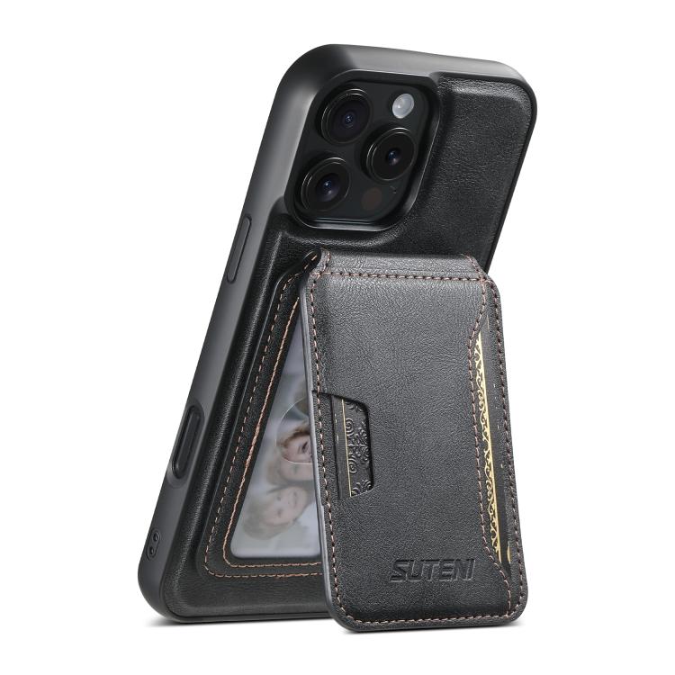เคสหนังลายหนังวัว Suteni M3 พร้อมกระเป๋าใส่บัตร MagSafe สำหรับ iPhone 13 Pro Max, สำหรับ iPhone 13 Pro, สำหรับ iPhone 13, สำหรับ iPhone 12, สำหรับ iPhone 12 Pro Max, สำหรับ iPhone 12 Pro