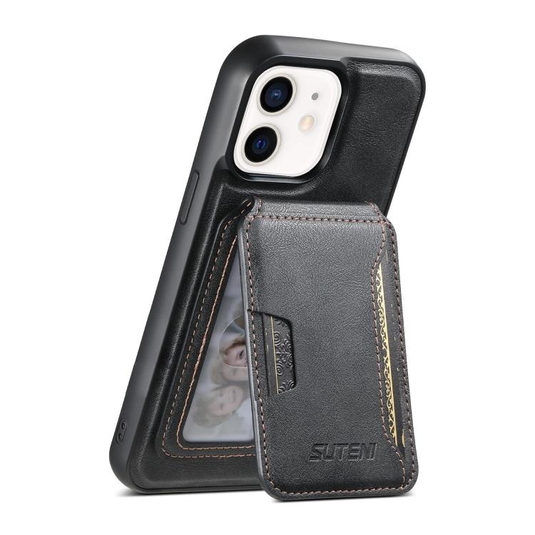 เคสหนังลายหนังวัว Suteni M3 พร้อมกระเป๋าใส่บัตร MagSafe สำหรับ iPhone 13 Pro Max, สำหรับ iPhone 13 Pro, สำหรับ iPhone 13, สำหรับ iPhone 12, สำหรับ iPhone 12 Pro Max, สำหรับ iPhone 12 Pro