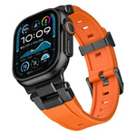 สายรัดนาฬิกา TPU ลายตั้งแนวเชื่อมต่อสแตนเลสสตีล สำหรับ Apple Watch 46mm / 49mm / 45mm / 44mm