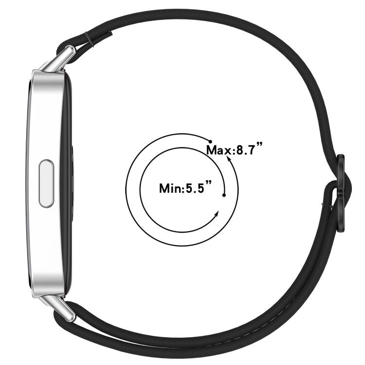 Slide Buckle Nylon Elastic Braided Watch Band, For Huawei Band 10 / 10 NFC / 9 / 9 NFC