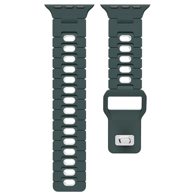 สายรัดนาฬิกาซิลิโคนสองสี สำหรับ Apple Watch 46 มม. / 49 มม. / 45 มม. / 44 มม., สำหรับ Apple Watch 42 มม. / 41 มม. / 40 มม. / 38 มม.