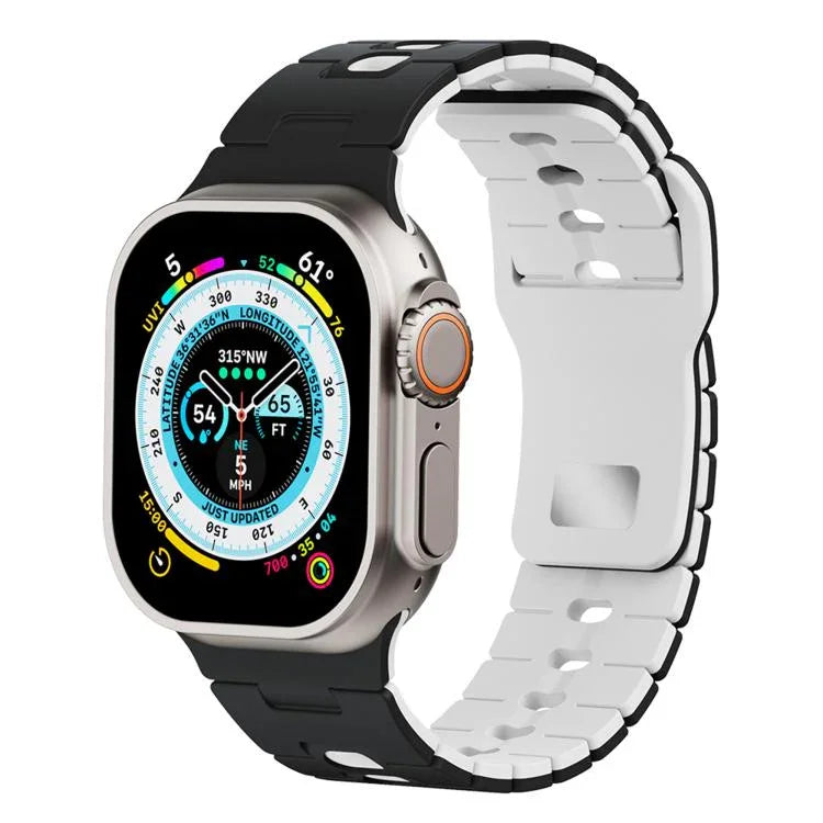 สายรัดนาฬิกาซิลิโคนสองสี สำหรับ Apple Watch 46 มม. / 49 มม. / 45 มม. / 44 มม., สำหรับ Apple Watch 42 มม. / 41 มม. / 40 มม. / 38 มม.