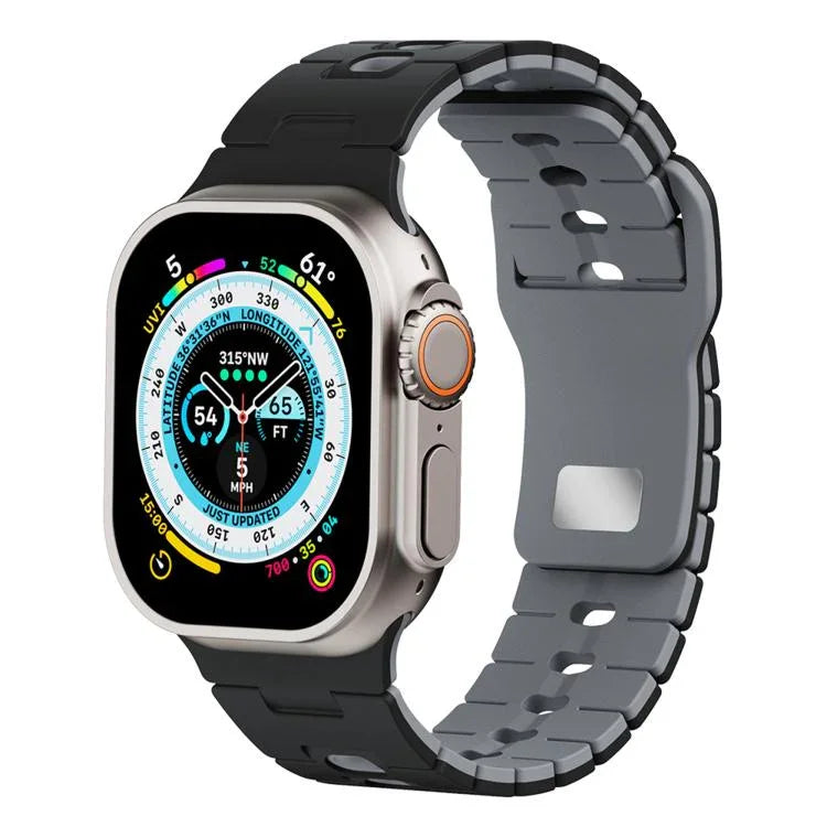 สายรัดนาฬิกาซิลิโคนสองสี สำหรับ Apple Watch 46 มม. / 49 มม. / 45 มม. / 44 มม., สำหรับ Apple Watch 42 มม. / 41 มม. / 40 มม. / 38 มม.