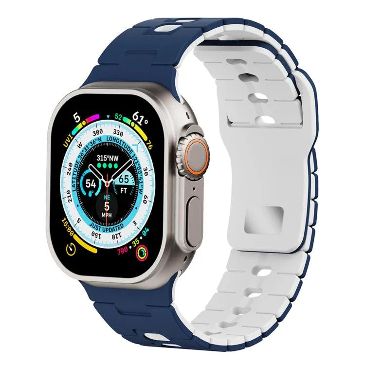 สายรัดนาฬิกาซิลิโคนสองสี สำหรับ Apple Watch 46 มม. / 49 มม. / 45 มม. / 44 มม., สำหรับ Apple Watch 42 มม. / 41 มม. / 40 มม. / 38 มม.