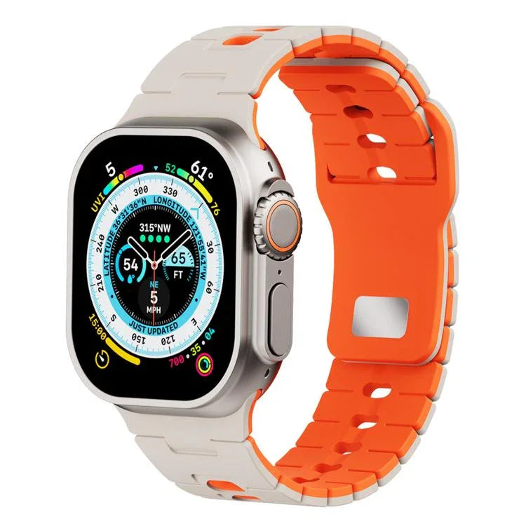 สายรัดนาฬิกาซิลิโคนสองสี สำหรับ Apple Watch 46 มม. / 49 มม. / 45 มม. / 44 มม., สำหรับ Apple Watch 42 มม. / 41 มม. / 40 มม. / 38 มม.