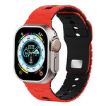 สายรัดนาฬิกาซิลิโคนสองสี สำหรับ Apple Watch 46 มม. / 49 มม. / 45 มม. / 44 มม., สำหรับ Apple Watch 42 มม. / 41 มม. / 40 มม. / 38 มม.