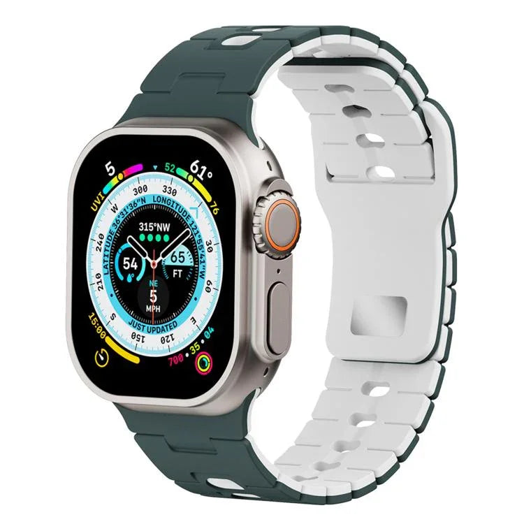สายรัดนาฬิกาซิลิโคนสองสี สำหรับ Apple Watch 46 มม. / 49 มม. / 45 มม. / 44 มม., สำหรับ Apple Watch 42 มม. / 41 มม. / 40 มม. / 38 มม.