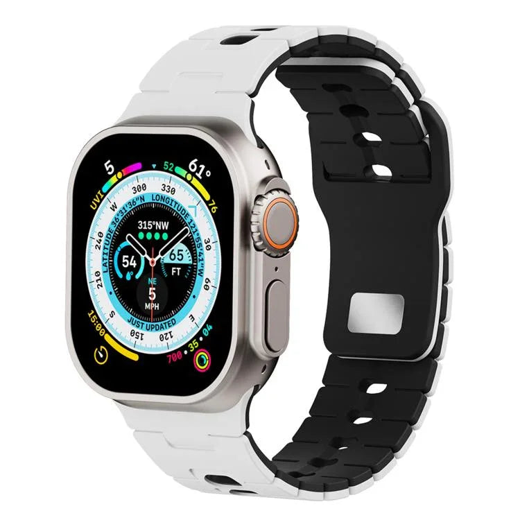 สายรัดนาฬิกาซิลิโคนสองสี สำหรับ Apple Watch 46 มม. / 49 มม. / 45 มม. / 44 มม., สำหรับ Apple Watch 42 มม. / 41 มม. / 40 มม. / 38 มม.