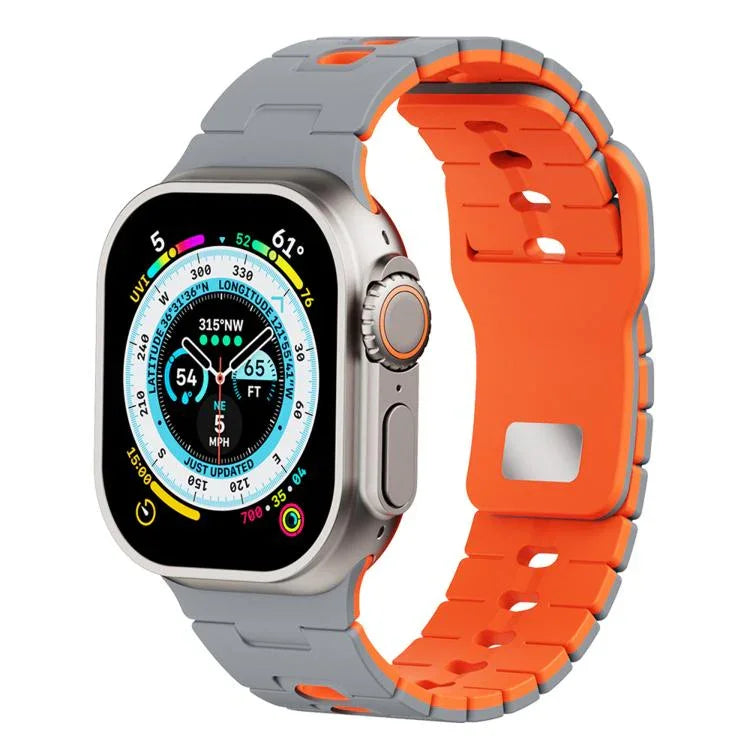 สายรัดนาฬิกาซิลิโคนสองสี สำหรับ Apple Watch 46 มม. / 49 มม. / 45 มม. / 44 มม., สำหรับ Apple Watch 42 มม. / 41 มม. / 40 มม. / 38 มม.