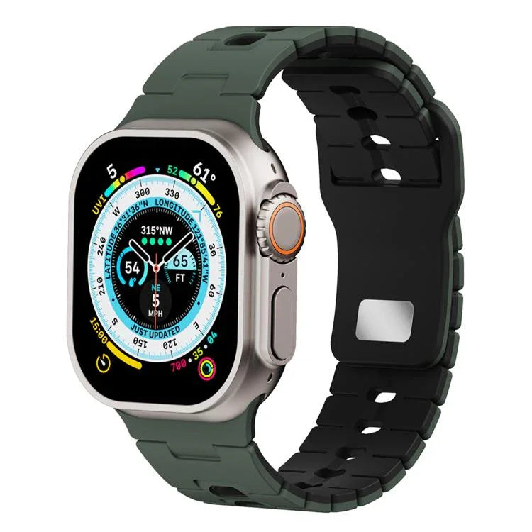 สายรัดนาฬิกาซิลิโคนสองสี สำหรับ Apple Watch 46 มม. / 49 มม. / 45 มม. / 44 มม., สำหรับ Apple Watch 42 มม. / 41 มม. / 40 มม. / 38 มม.