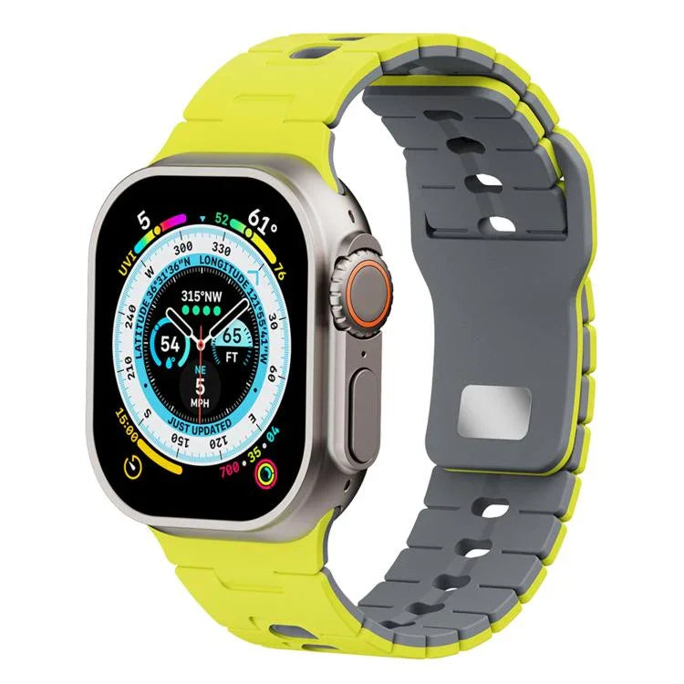 สายรัดนาฬิกาซิลิโคนสองสี สำหรับ Apple Watch 46 มม. / 49 มม. / 45 มม. / 44 มม., สำหรับ Apple Watch 42 มม. / 41 มม. / 40 มม. / 38 มม.