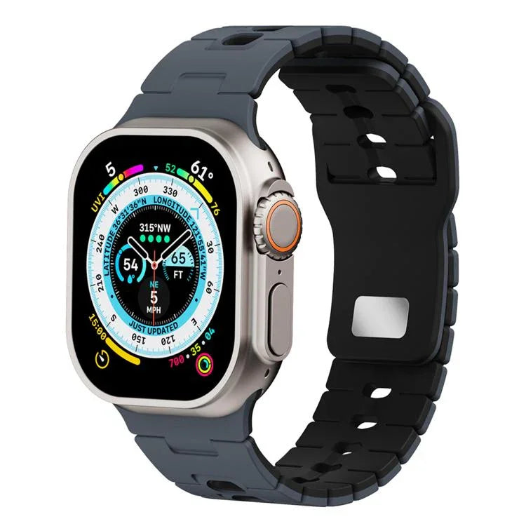 สายรัดนาฬิกาซิลิโคนสองสี สำหรับ Apple Watch 46 มม. / 49 มม. / 45 มม. / 44 มม., สำหรับ Apple Watch 42 มม. / 41 มม. / 40 มม. / 38 มม.