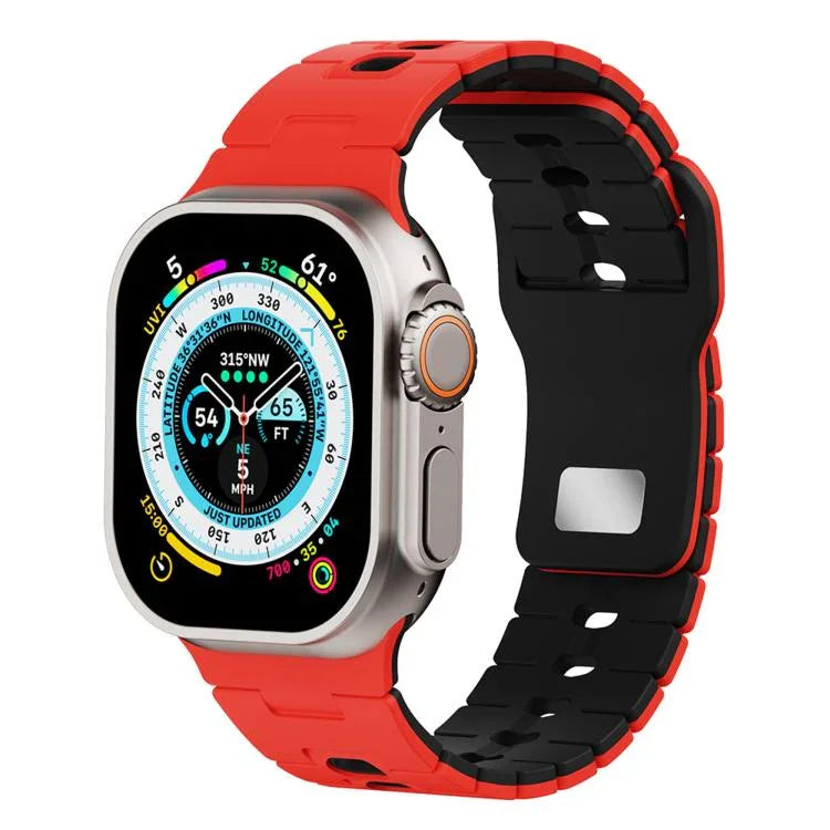 สายรัดนาฬิกาซิลิโคนสองสี สำหรับ Apple Watch 46 มม. / 49 มม. / 45 มม. / 44 มม., สำหรับ Apple Watch 42 มม. / 41 มม. / 40 มม. / 38 มม.