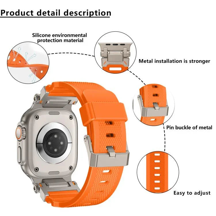สายรัดนาฬิกา TPU ข้อต่อโลหะสำหรับนักสำรวจกลางแจ้ง Kalebol สำหรับ Apple Watch 46 มม. / 49 มม. / 45 มม. / 44 มม.