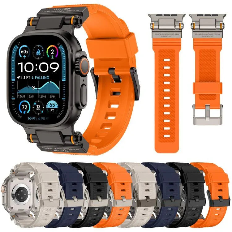 สายรัดนาฬิกา TPU ข้อต่อโลหะสำหรับนักสำรวจกลางแจ้ง Kalebol สำหรับ Apple Watch 46 มม. / 49 มม. / 45 มม. / 44 มม.