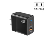 ที่ชาร์จ PD41 GaN PD 45W + USB พร้อมสายข้อมูล USB-C ถึง USB-C / 8 Pin สำหรับ iPhone ปลั๊ก US, ปลั๊ก US