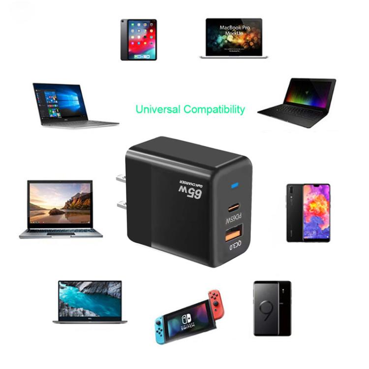 ที่ชาร์จ PD41 GaN PD 45W + USB พร้อมสายข้อมูล USB-C ถึง USB-C / 8 Pin สำหรับ iPhone ปลั๊ก US, ปลั๊ก US