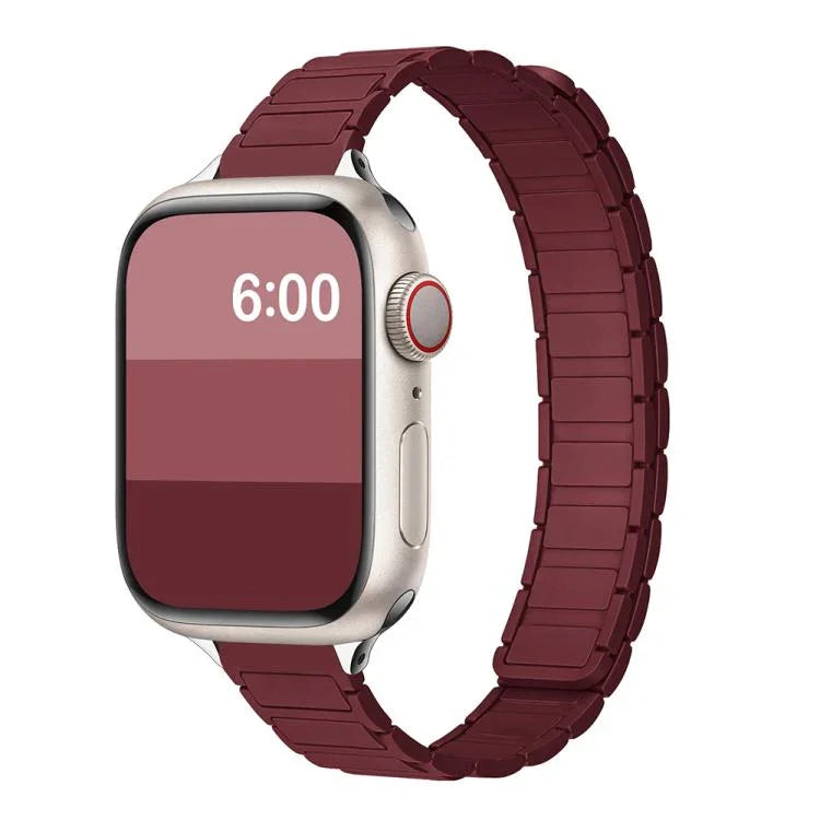 สายรัดนาฬิกาซิลิโคนแม่เหล็กทรงตัวไอสามเม็ด สำหรับ Apple Watch 46mm / 49mm / 45mm / 44mm, สำหรับ Apple Watch 42mm / 41mm / 40mm / 38mm