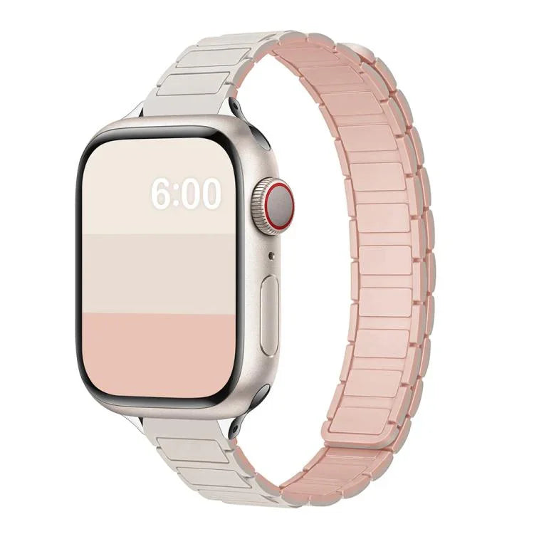 สายรัดนาฬิกาซิลิโคนแม่เหล็กทรงตัวไอสามเม็ด สำหรับ Apple Watch 46mm / 49mm / 45mm / 44mm, สำหรับ Apple Watch 42mm / 41mm / 40mm / 38mm