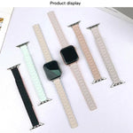 สายรัดนาฬิกาซิลิโคนแม่เหล็กทรงตัวไอสามเม็ด สำหรับ Apple Watch 46mm / 49mm / 45mm / 44mm, สำหรับ Apple Watch 42mm / 41mm / 40mm / 38mm