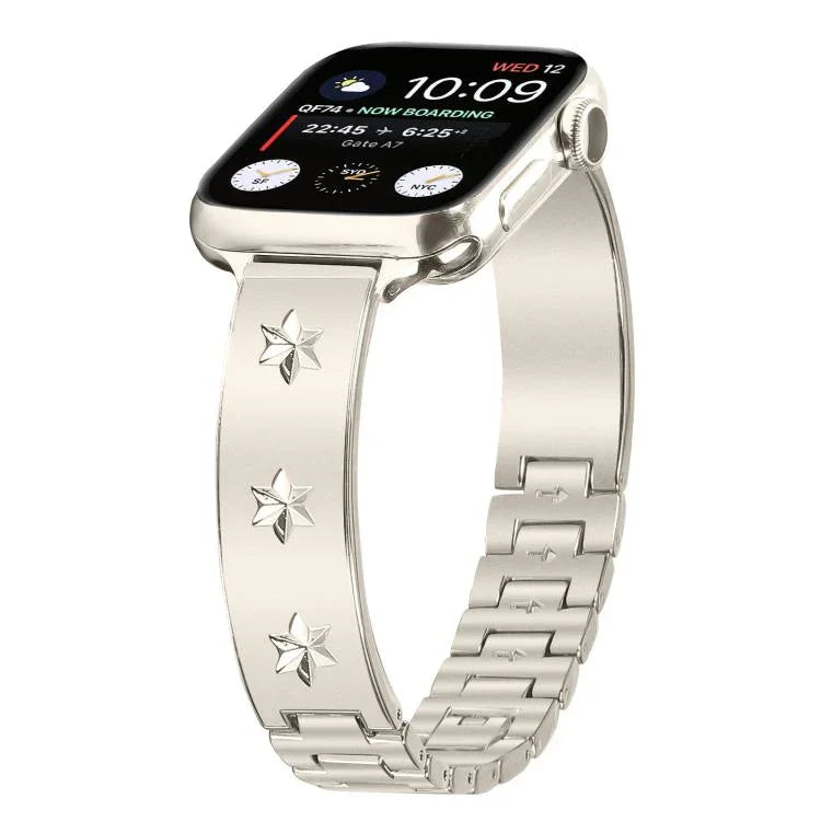 สายรัดนาฬิกาโลหะลายกลีบดอกหิมะ สำหรับ Apple Watch 46mm / 49mm / 45mm / 44mm, สำหรับ Apple Watch 42mm / 41mm / 40mm / 38mm