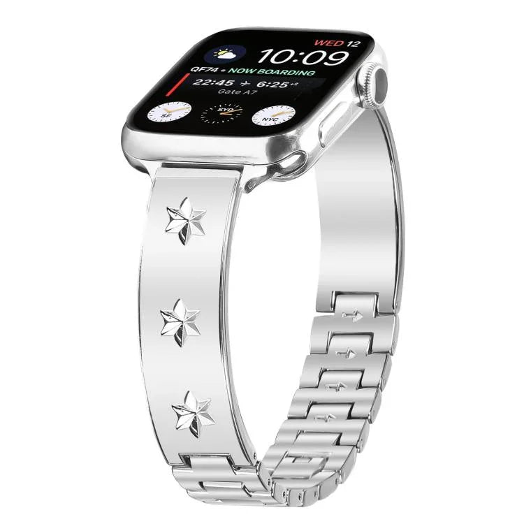 สายรัดนาฬิกาโลหะลายกลีบดอกหิมะ สำหรับ Apple Watch 46mm / 49mm / 45mm / 44mm, สำหรับ Apple Watch 42mm / 41mm / 40mm / 38mm