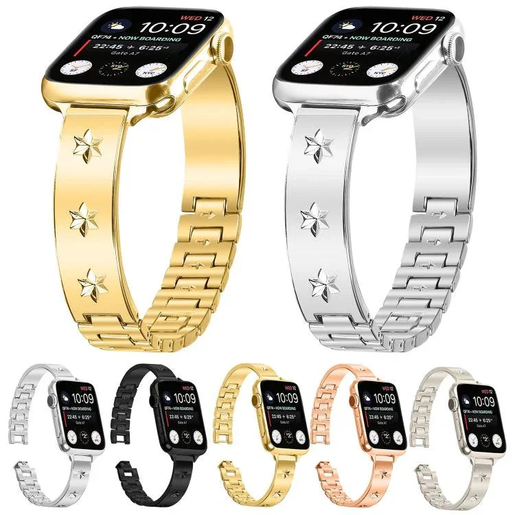 สายรัดนาฬิกาโลหะลายกลีบดอกหิมะ สำหรับ Apple Watch 46mm / 49mm / 45mm / 44mm, สำหรับ Apple Watch 42mm / 41mm / 40mm / 38mm