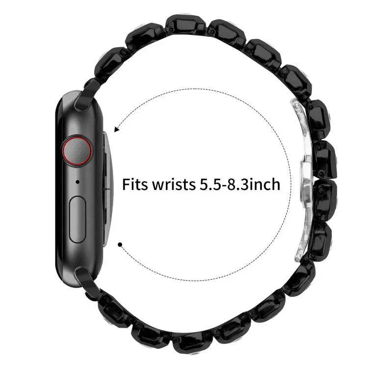 สายรัดนาฬิกาหัวเข็มขัดผีเสื้อเพชรสี่เหลี่ยมเล็ก สำหรับ Apple Watch 46mm / 49mm / 45mm / 44mm, สำหรับ Apple Watch 42mm / 41mm / 40mm / 38mm
