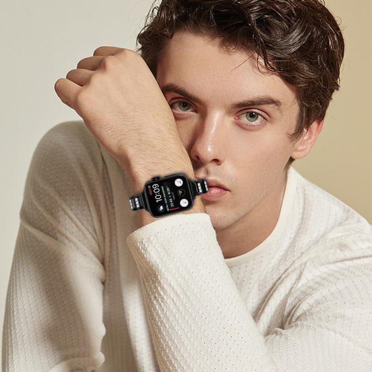 สายรัดนาฬิกาหัวเข็มขัดผีเสื้อเพชรสี่เหลี่ยมเล็ก สำหรับ Apple Watch 46mm / 49mm / 45mm / 44mm, สำหรับ Apple Watch 42mm / 41mm / 40mm / 38mm