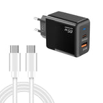 ที่ชาร์จ PD41 GaN PD 45W + USB พร้อมสายข้อมูล Type-C ถึง Type-C ปลั๊ก EU, ปลั๊ก EU