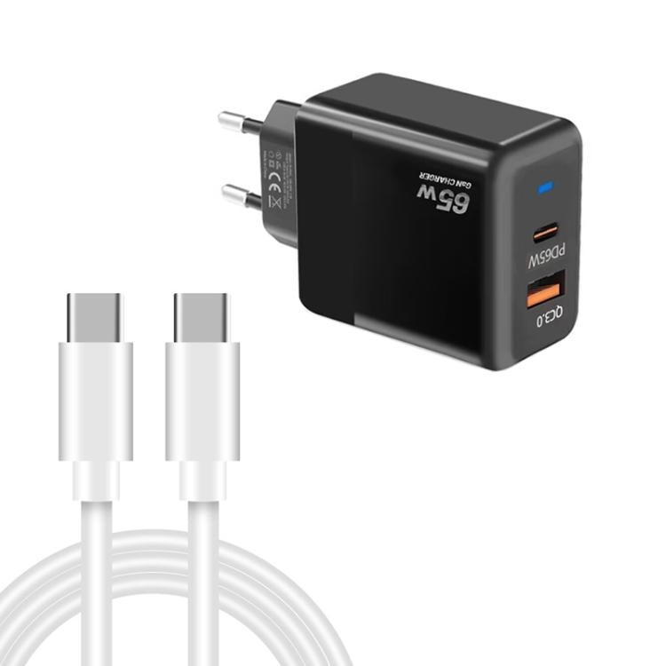 ที่ชาร์จ PD41 GaN PD 45W + USB พร้อมสายข้อมูล Type-C ถึง Type-C ปลั๊ก EU, ปลั๊ก EU