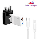 ที่ชาร์จ PD41 GaN PD 45W + USB พร้อมสายข้อมูล Type-C ถึง Type-C ปลั๊ก UK, ปลั๊ก US