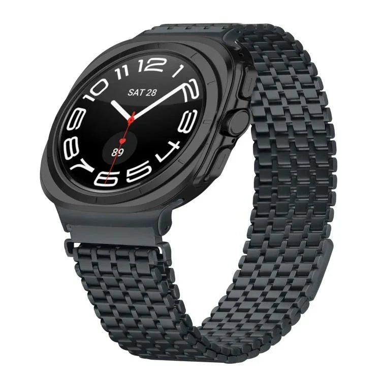 สายรัดนาฬิกาเหล็กกล้าไร้สนิมหัวเข็มขัดแม่เหล็กเก้าลูก สำหรับ Samsung Galaxy Watch Ultra ขนาด 47 มม. / Ultra 2025