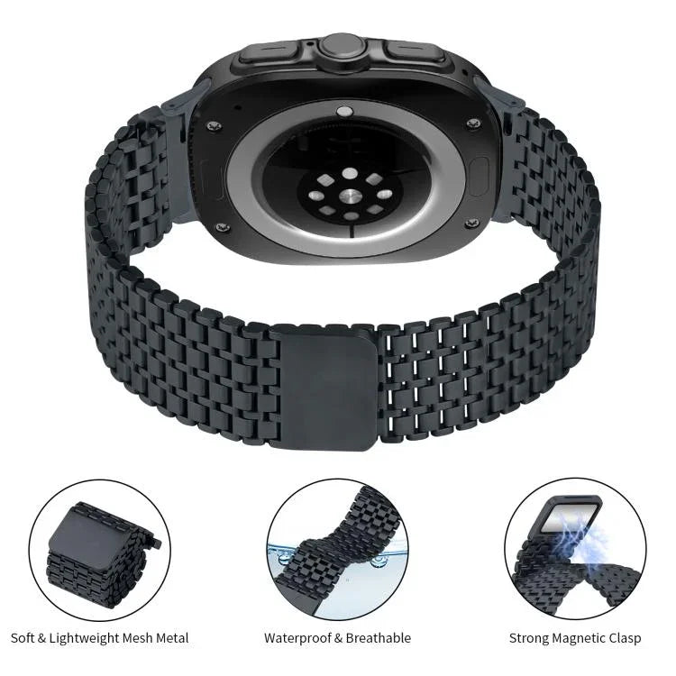 สายรัดนาฬิกาเหล็กกล้าไร้สนิมหัวเข็มขัดแม่เหล็กเก้าลูก สำหรับ Samsung Galaxy Watch Ultra ขนาด 47 มม. / Ultra 2025