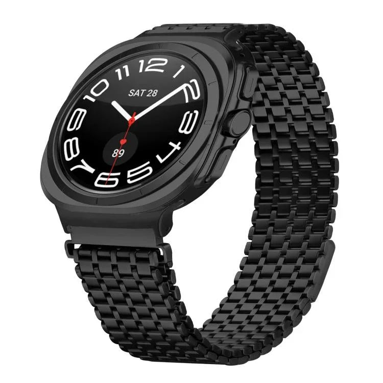 สายรัดนาฬิกาเหล็กกล้าไร้สนิมหัวเข็มขัดแม่เหล็กเก้าลูก สำหรับ Samsung Galaxy Watch Ultra ขนาด 47 มม. / Ultra 2025