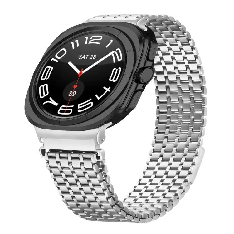สายรัดนาฬิกาเหล็กกล้าไร้สนิมหัวเข็มขัดแม่เหล็กเก้าลูก สำหรับ Samsung Galaxy Watch Ultra ขนาด 47 มม. / Ultra 2025