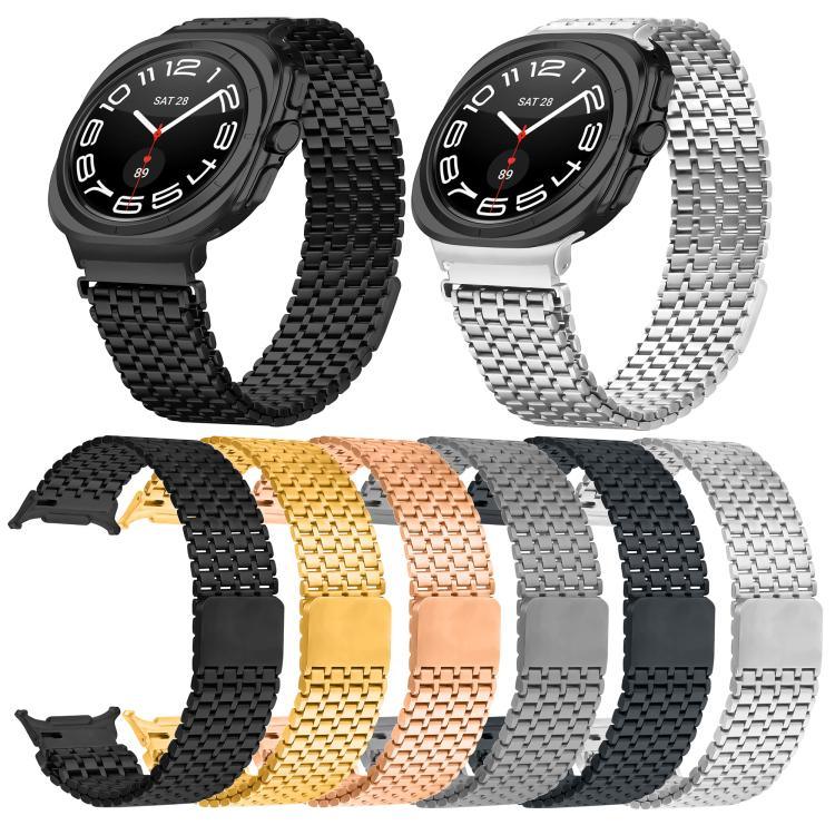 สายรัดนาฬิกาเหล็กกล้าไร้สนิมหัวเข็มขัดแม่เหล็กเก้าลูก สำหรับ Samsung Galaxy Watch Ultra ขนาด 47 มม. / Ultra 2025