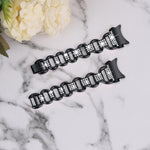 สายรัดนาฬิกาสแตนเลสสตีลหัวเมทัลรูปไข่ประดับเพชร สำหรับ Samsung Galaxy Watch 7 40mm / 44mm