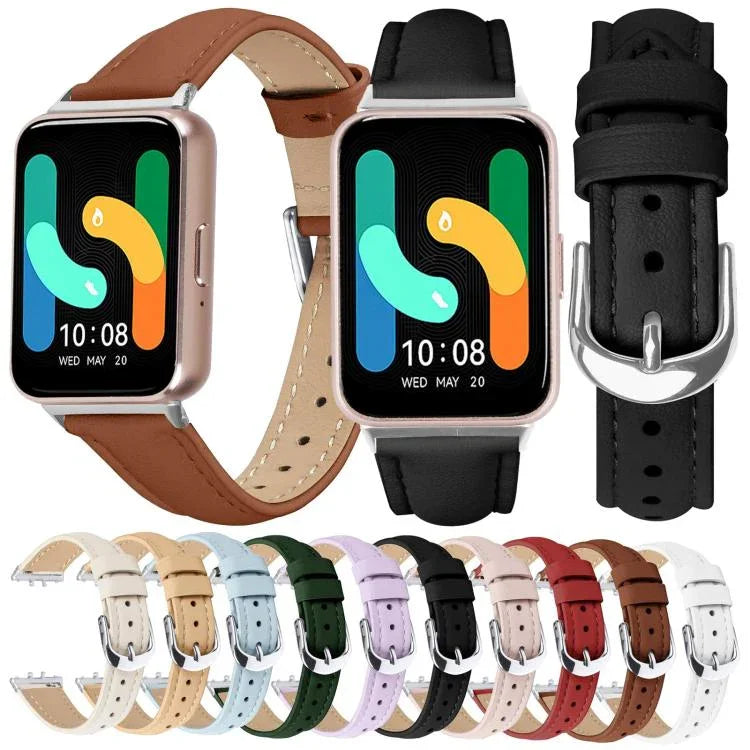 สายรัดนาฬิกาหนังแท้บาง สำหรับ Samsung Galaxy Fit3