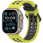 สายรัดนาฬิกาซิลิโคนสองสีรูสองแถวลายโอเชียน สำหรับ Apple Watch 46mm / 49mm / 45mm / 44mm