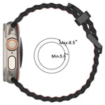 สายรัดนาฬิกาซิลิโคนสองสีรูสองแถวลายโอเชียน สำหรับ Apple Watch 46mm / 49mm / 45mm / 44mm
