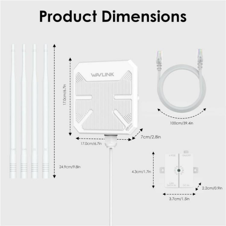 WAVLINK WN588HA2 ตัวขยายสัญญาณ WiFi AP รีพีตเตอร์ AC1200 ดูอัลแบนด์ WiFi Extender ปลั๊ก US, ปลั๊ก UK, ปลั๊ก EU, ปลั๊ก AU