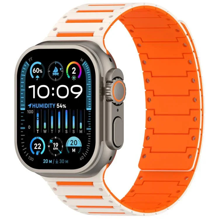สายรัดนาฬิกาสองโทนสีสปิริตเปียโนนุ่มแม่เหล็ก สำหรับ Apple Watch 46mm / 49mm / 45mm / 44mm