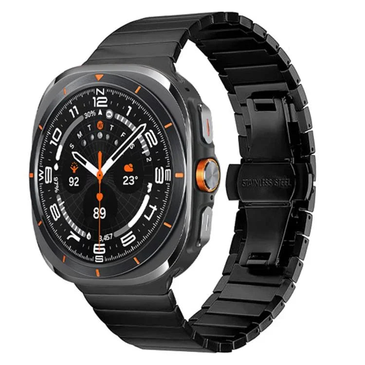 สายรัดนาฬิกาสแตนเลสสตีลหัวเข็มขัดผีเสื้อเม็ดเดียว สำหรับ Samsung Galaxy Watch Ultra 47mm / Ultra 2025