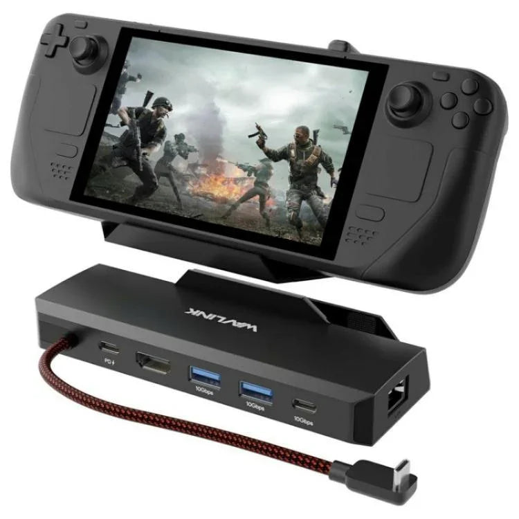 WAVLINK UHP3426 สำหรับ Steam Deck อะแดปเตอร์ฮับ RJ45 Gigabit 100W PD 6-in-1 Docking Station