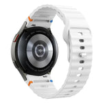 สายรัดนาฬิกาซิลิโคนลายคลื่นเย็บกลับหัวเข็มขัด 20mm สำหรับ Samsung Galaxy Watch 7 40mm / 44mm