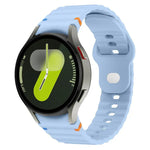 สายรัดนาฬิกาซิลิโคนลายคลื่นเย็บกลับหัวเข็มขัด 20mm สำหรับ Samsung Galaxy Watch 7 40mm / 44mm